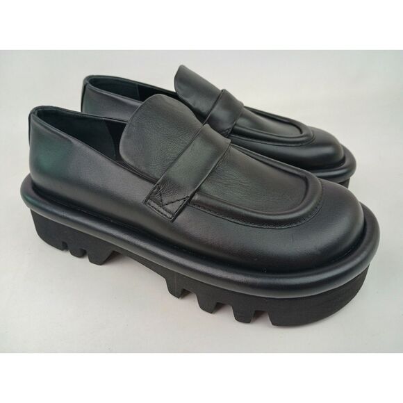 JW ANDERSON Shoes - JW Anderson Women's Black Leather Bumper Loafer Shoes Size 39